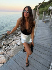 Sequined A-Line Mini Skirt
