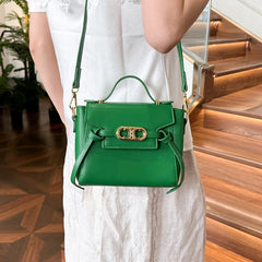 Structured Top Handle Short Gold Hardware Bag