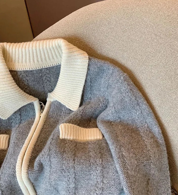 Grey Cashmere Single Breasted Cozy Sweater Cardigans 