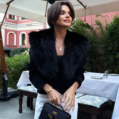 Faux Fur Trimmed Cardigan