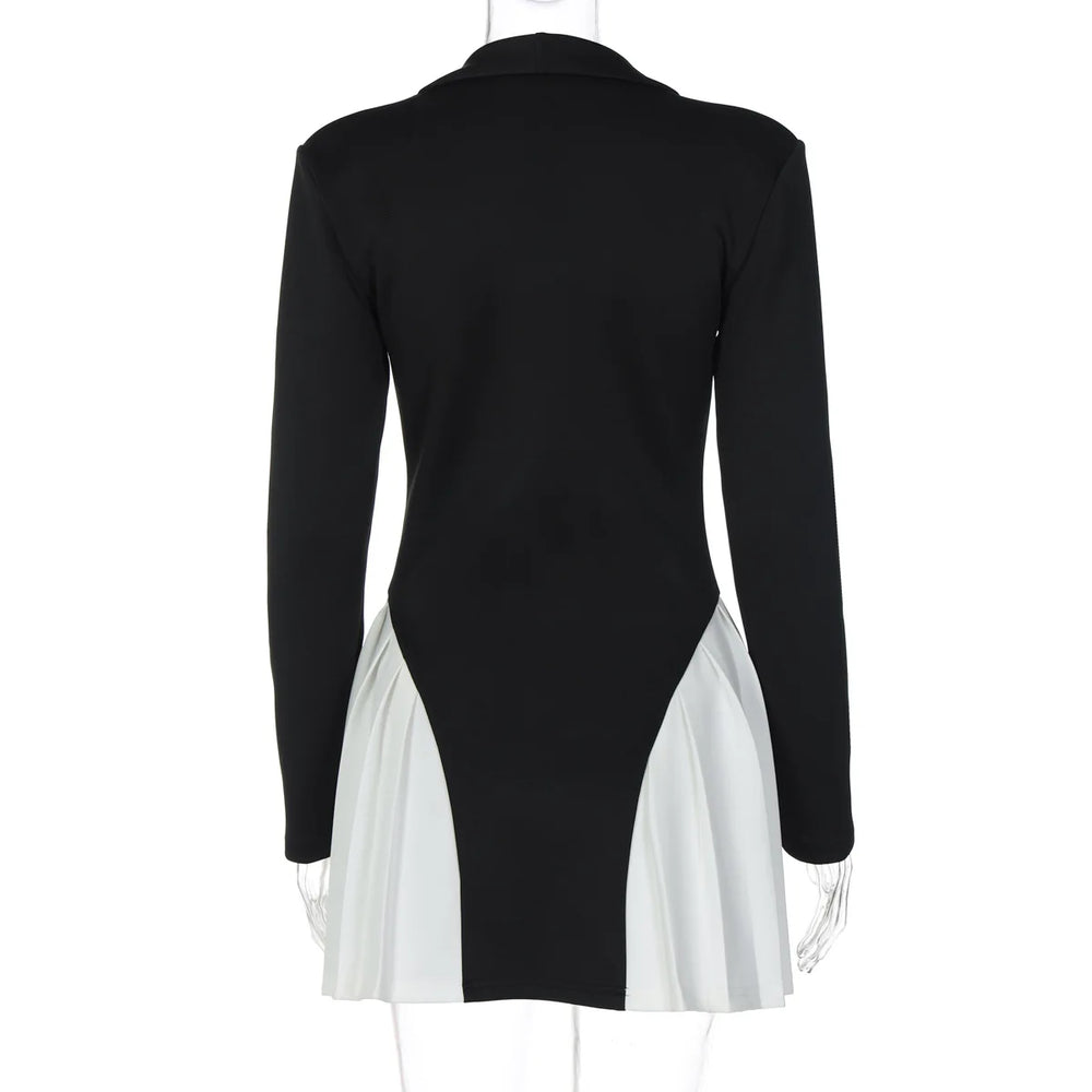 Black and white dress with long sleeves