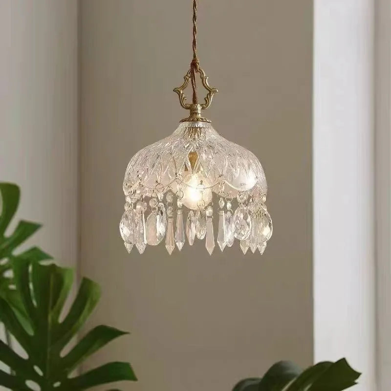 Modern LED Pendant Light Crystal Chandeliers Bedroom Luxury Glass Pendant Lamp for Home Décor Suspension Hanging Lights Fixtures Golden Atelier 1