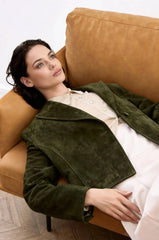 Belted Suede Cropped Blazer