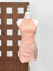 Halter Neck Sequin Bodycon Mini Dress