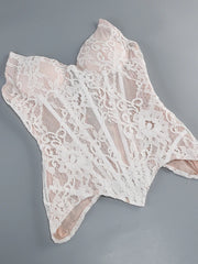 Lace Strapless Corset Top and Mini Skirt Set