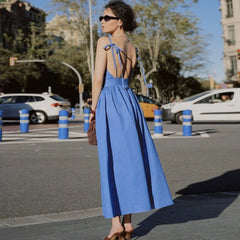 A-Line Spaghetti Strap Maxi Dress