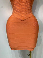 Ribbed Strap Bandage Mini Dress