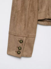 Faux Suede Military Jacket