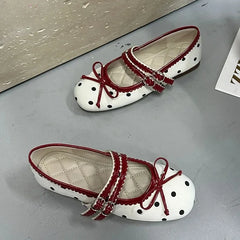 Polka Dot Bow Ballet Flats