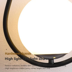 Glass Ball Wall Lamp LED 110V 220V Black Upholstery Wall Light Golden Atelier