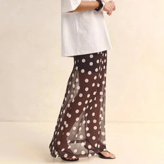 Polka Dot Mesh Maxi Skirt