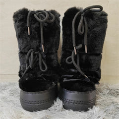 Middle Calf Lace-up Waterproof Snow Boots