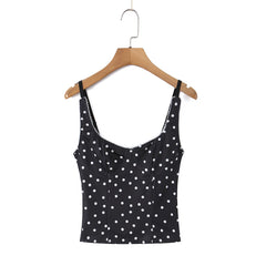 Polka dot corset cami top on hanger