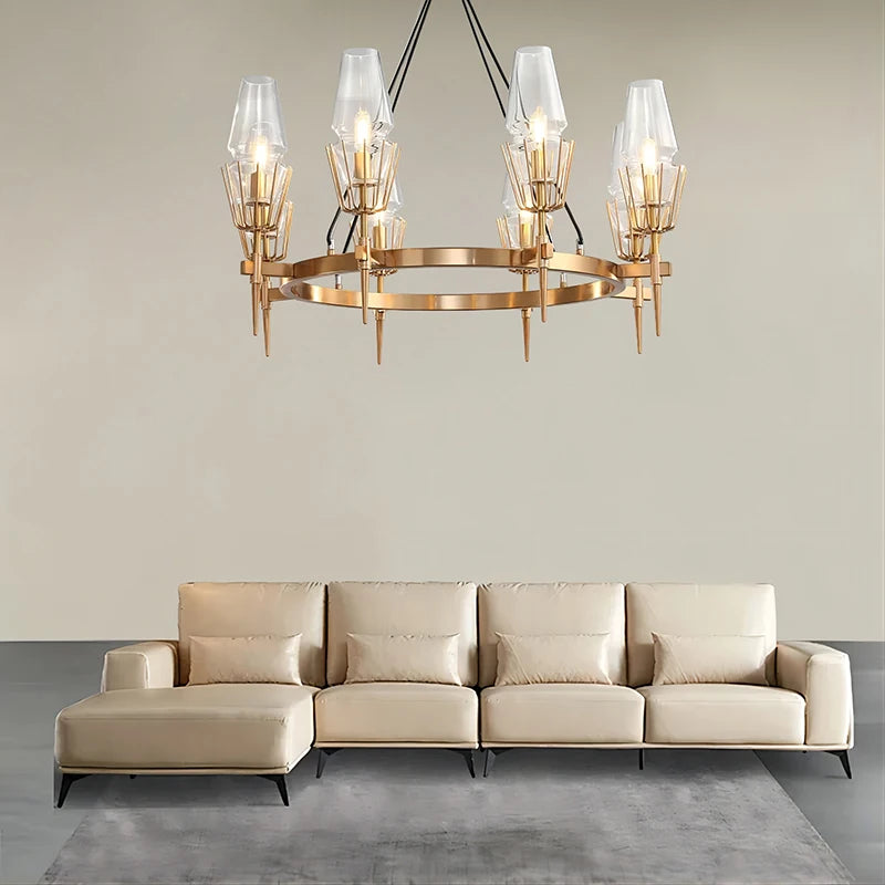 Post Modern Luxury Led Gold Lustre Glass Chandelier Room Decor Pendant Lamp Living Dining Bedroom villa Indoor Lighting Fixtures Golden Atelier 1