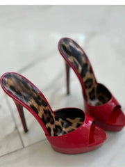 Platform Stiletto Open-Toe Mules