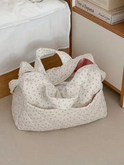 Quilted Floral Print Duffle Top
