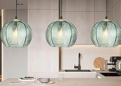 Striped Glass Chandelier Kitchen Island Hanging Ceiling Lamp