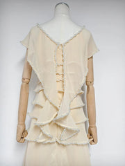 Off Shoulder Pearl Trim Dress