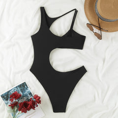 Cutout High-Cut One-Piece Swimwear