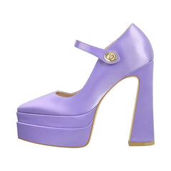 Pointed Toe Platform Mary Jane Heels