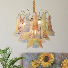 Glass Petal Country Design Ceiling LED Hanging Lamps