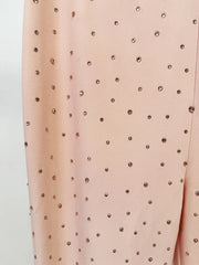 Ruffled Cape V-Neck Crop Top and Embellished Flare Trousers Suit