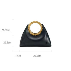 Sculptural Ring Handle Triangular Bag