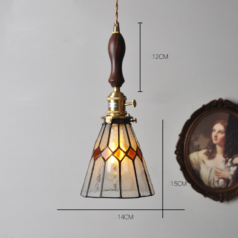 Glass LED Pendant Lights Fixtures Copper Hanging Lamp