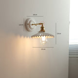 White Ceramic Modern Wall Lamp Mirror Light Copper LED