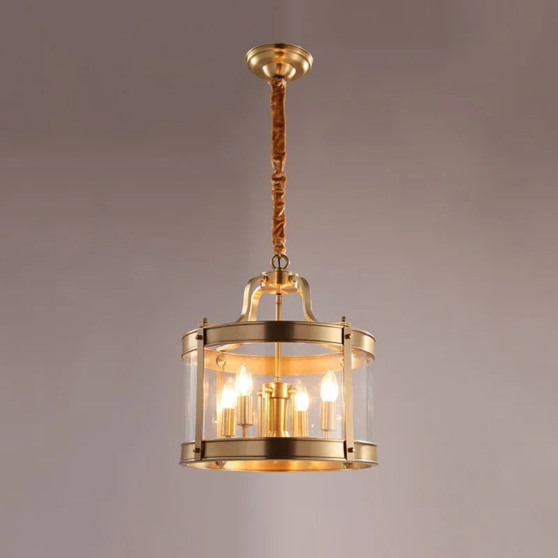 Modern Copper Chandelier European style Glass Golden Luxury Indoor Pendant Light For Dining Room Living Room Hotel Aisle Golden Atelier 1