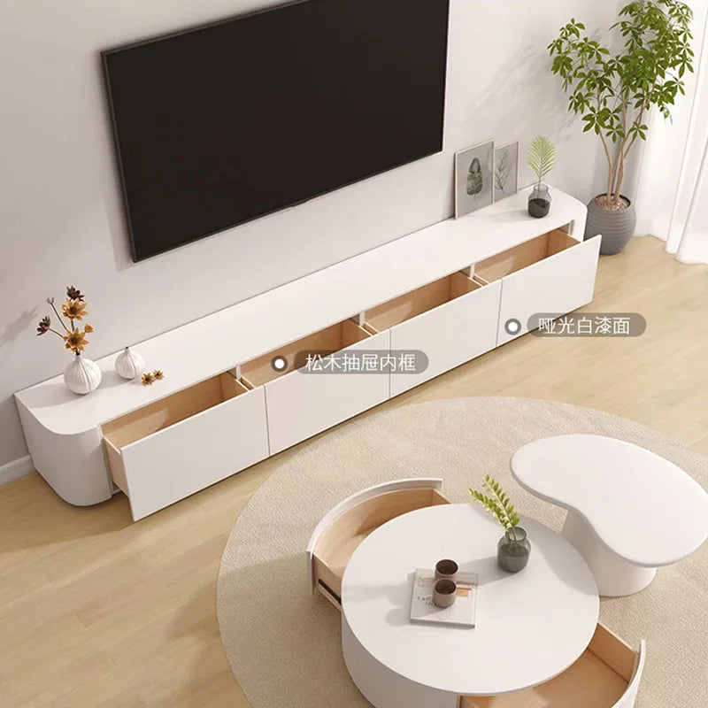 White Designer Wall TV Stands Console