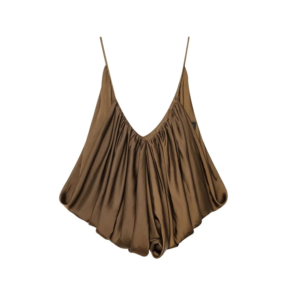Brown spaghetti strap top 