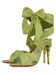 Satin Wrap Lace-Up Heels