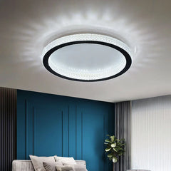 A sleek and modern LED ceiling lamp illuminating a cozy Bed room Golden Atelier 2