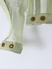 Green Lace Corset Bodysuit
