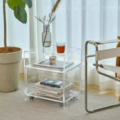 Transparent Acrylic Bedside Table With Storage