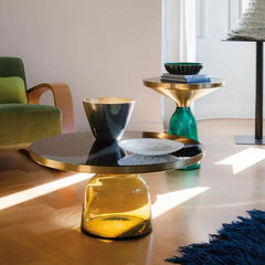 Transparent Colorful Glass Coffee Table