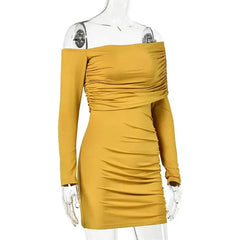 One-Shoulder Ruched Mini Dress