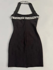 Embellished Halter Neck Mini Dress