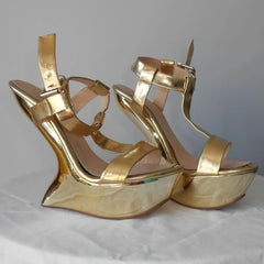 Platform Wedge Ankle Strap Heels