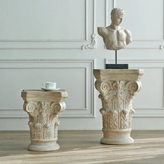 Artistic white coffee table centerpiece for living room with European decor
