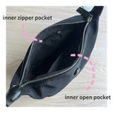 Nylon Cloth Solid Color Underarm Bag with Zipper