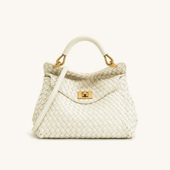 Crocodile Embossed Top Handle Lock-Down Bag