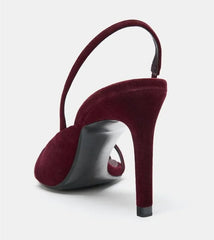 Velvet Cross Strap Stiletto Heels