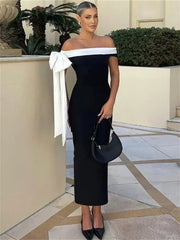 Diagonal Collar Backless Lace-Up Dress