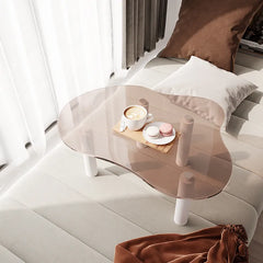 Bay Window Small Cloud Coffee Table Tempered Glass Low Table