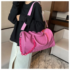 Crocodile Embossed Travel Duffle Bag