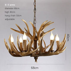 Modern Antlers Chandelier Resin Hanging Light. Golden Atelier 3