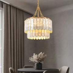 American Design Creative Shell Pendant Chandelier LED Ceiling Light Bedroom Living Room Study Room Kitchen Island Home Lighting Golden Atelier 1