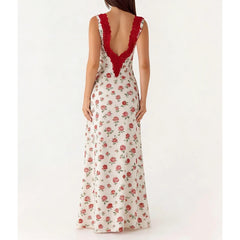 Floral Lace V-Neck Maxi Dress